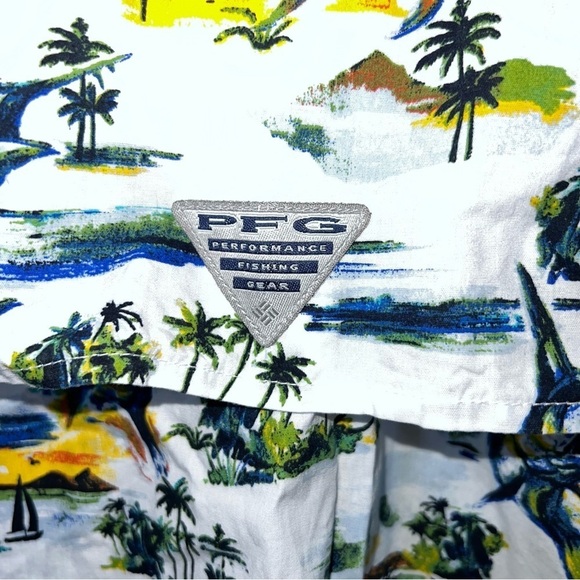 Columbia Men's Trollers Best Fish Print Mesh Back Button Down Shirt Size Large - Picture 10 of 12